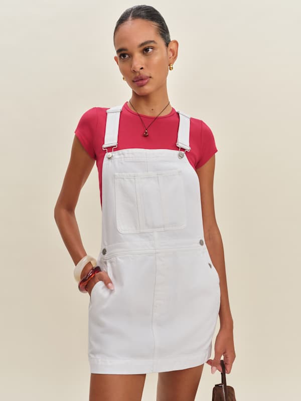 Fawn Denim Skirtall - Optic White